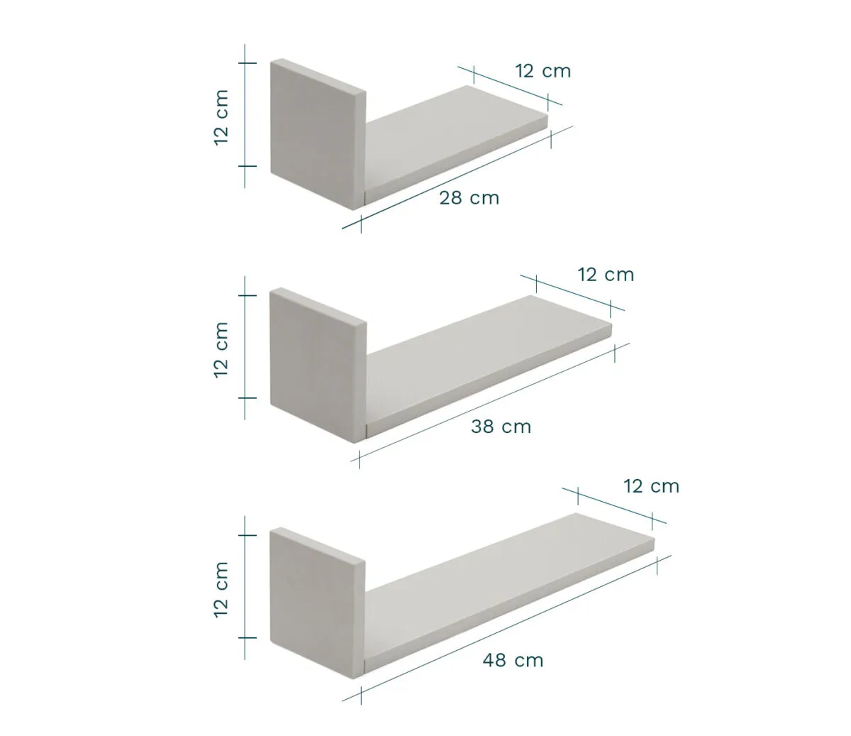 Tutti Bambini Rio Set of Three L-Shaped Wall Shelves - Image 7