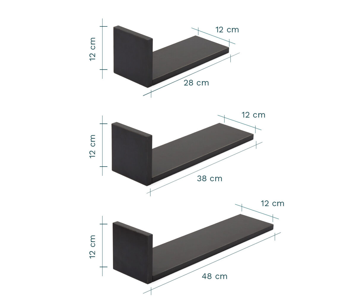 Tutti Bambini Rio Set of Three L-Shaped Wall Shelves - Image 4