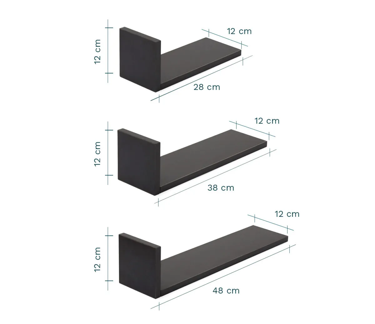 Tutti Bambini Rio Set of Three L-Shaped Wall Shelves - Image 4