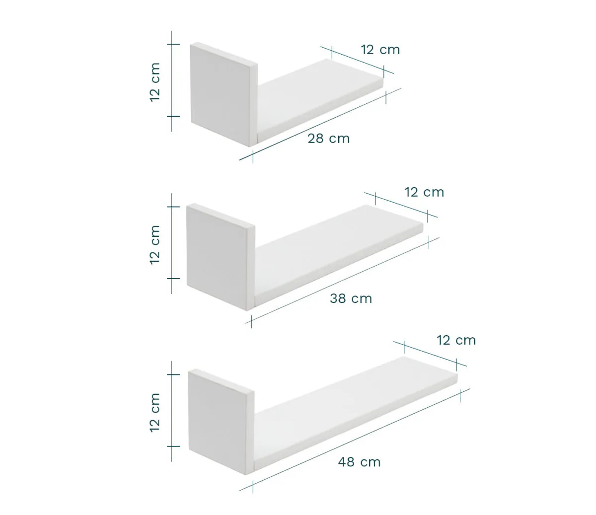 Tutti Bambini Rio Set of Three L-Shaped Wall Shelves - Image 10