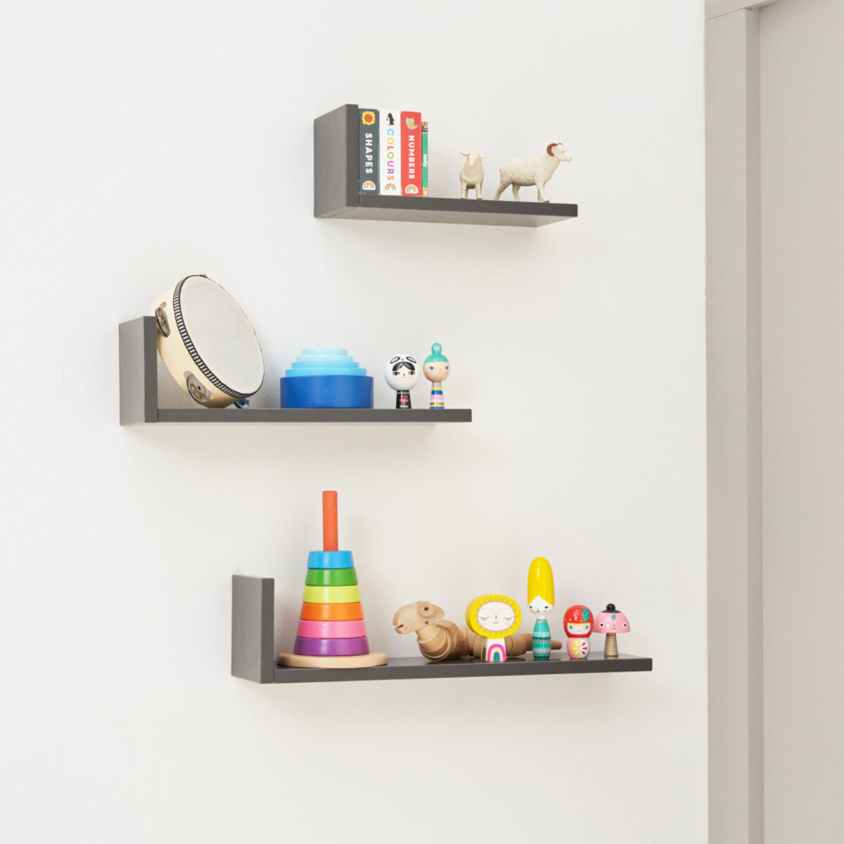 Tutti Bambini Rio Set of Three L-Shaped Wall Shelves - Image 3