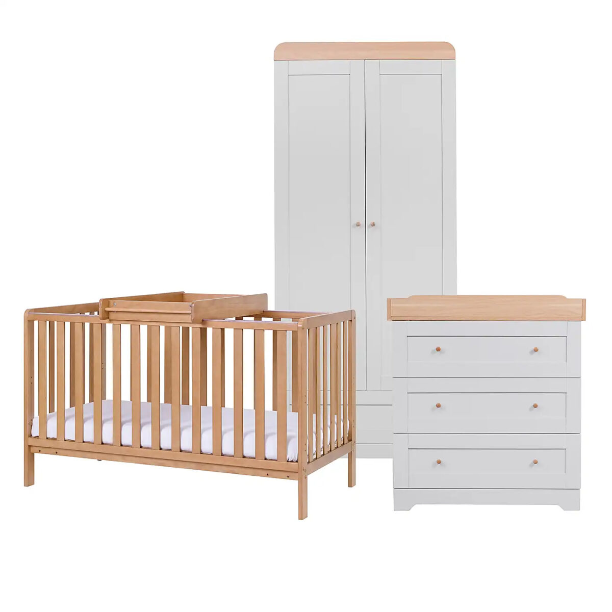 Tutti Bambini Malmo And Rio 3 Piece Nursery Furniture Set Includes Cot Bed, Chest Changer And Wardrobe