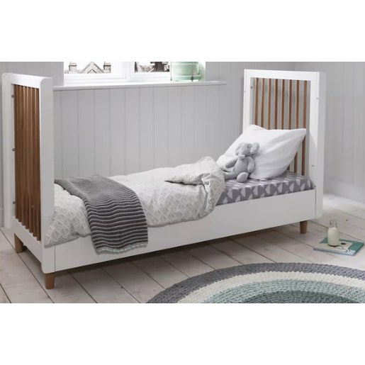 Tutti Bambini Siena 3 in 1 Cot Bed - White & Beech - Image 7