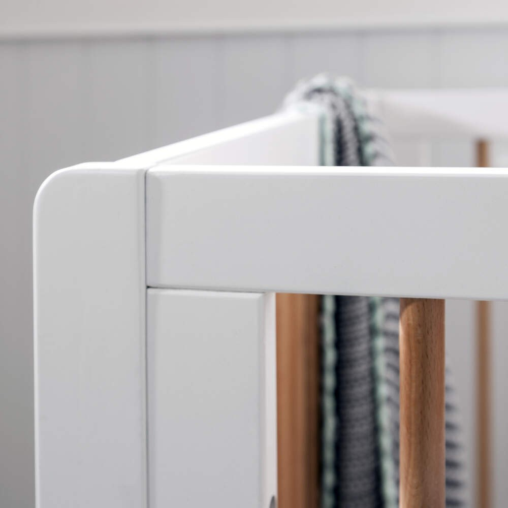 Tutti Bambini Siena 3 in 1 Cot Bed - White & Beech - Image 4