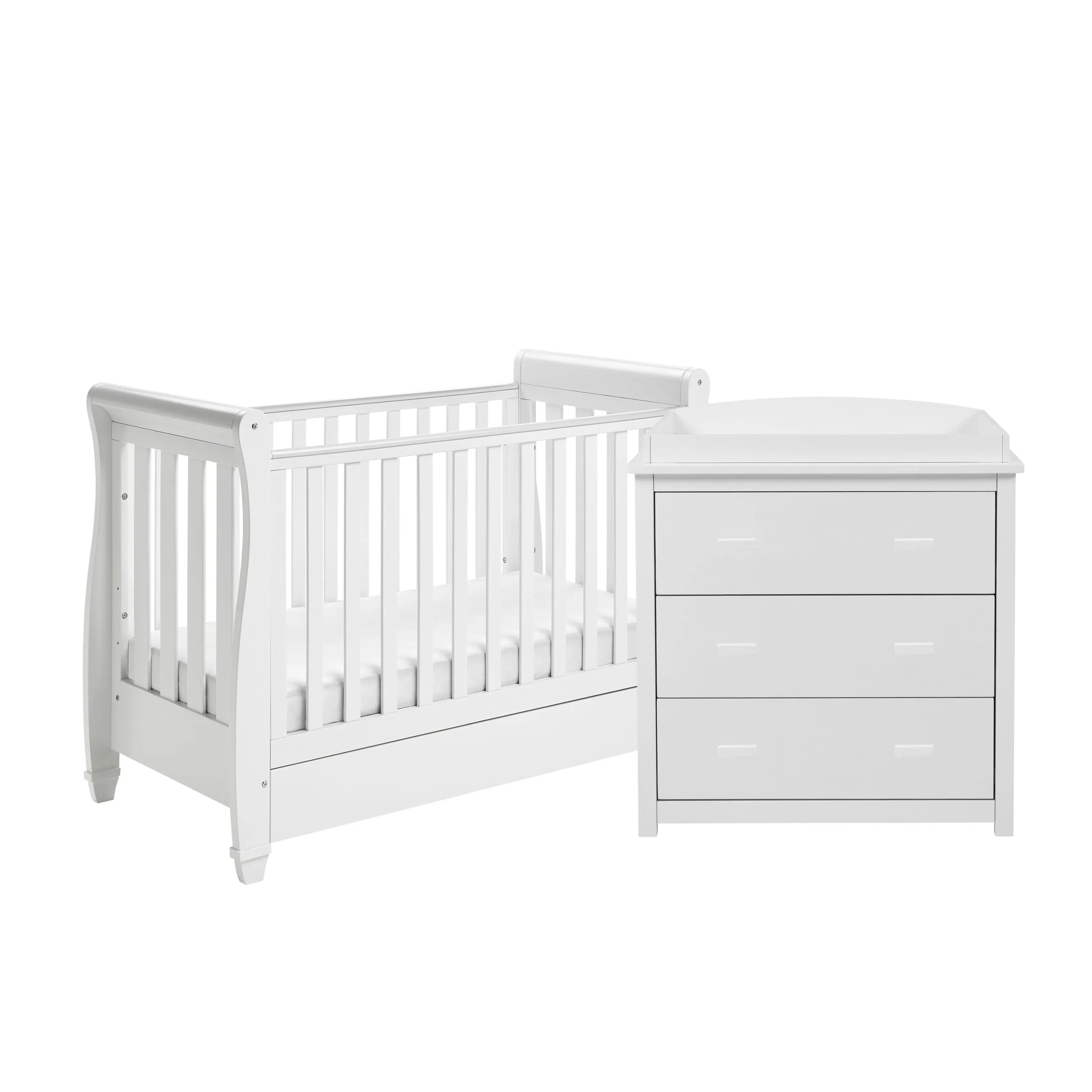 Babymore Eva 2 Piece Nursery Furniture Room Set Includes Cot Bed And Chest Changer