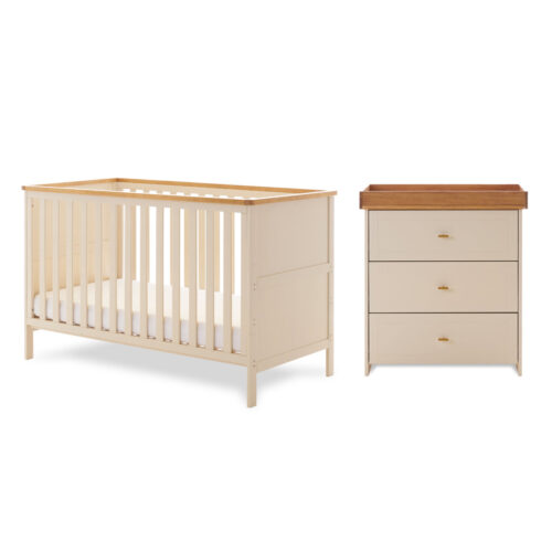 Obaby Evie 2 Piece Nursery Furniture Room Set + Cot Bed & Changing Unit