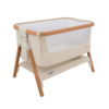 cozee bedside crib scandinavian walnut and ecru