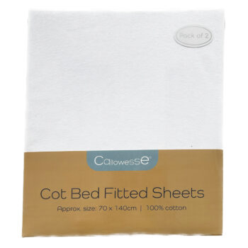 callowesse white cot bed sheets 2 pack