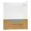 2 pack fitted cot sheets white