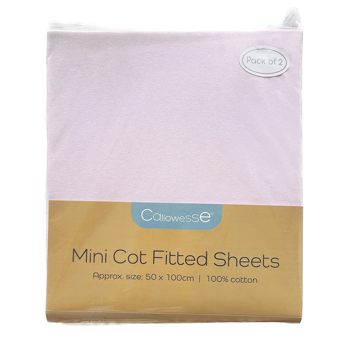Pack of 2 Callowesse Fitted Mini Cot Sheets
