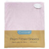 callowesse 2 pack fitted pram sheets pink