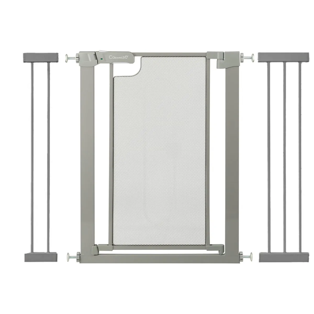 Callowesse Metal Mesh Child & Pet Pressure Fit Safety Gate + 14cm & 21cm Extensions | 97-104cm x H76cm | Suitable for Doors and Stairs | Ash Grey