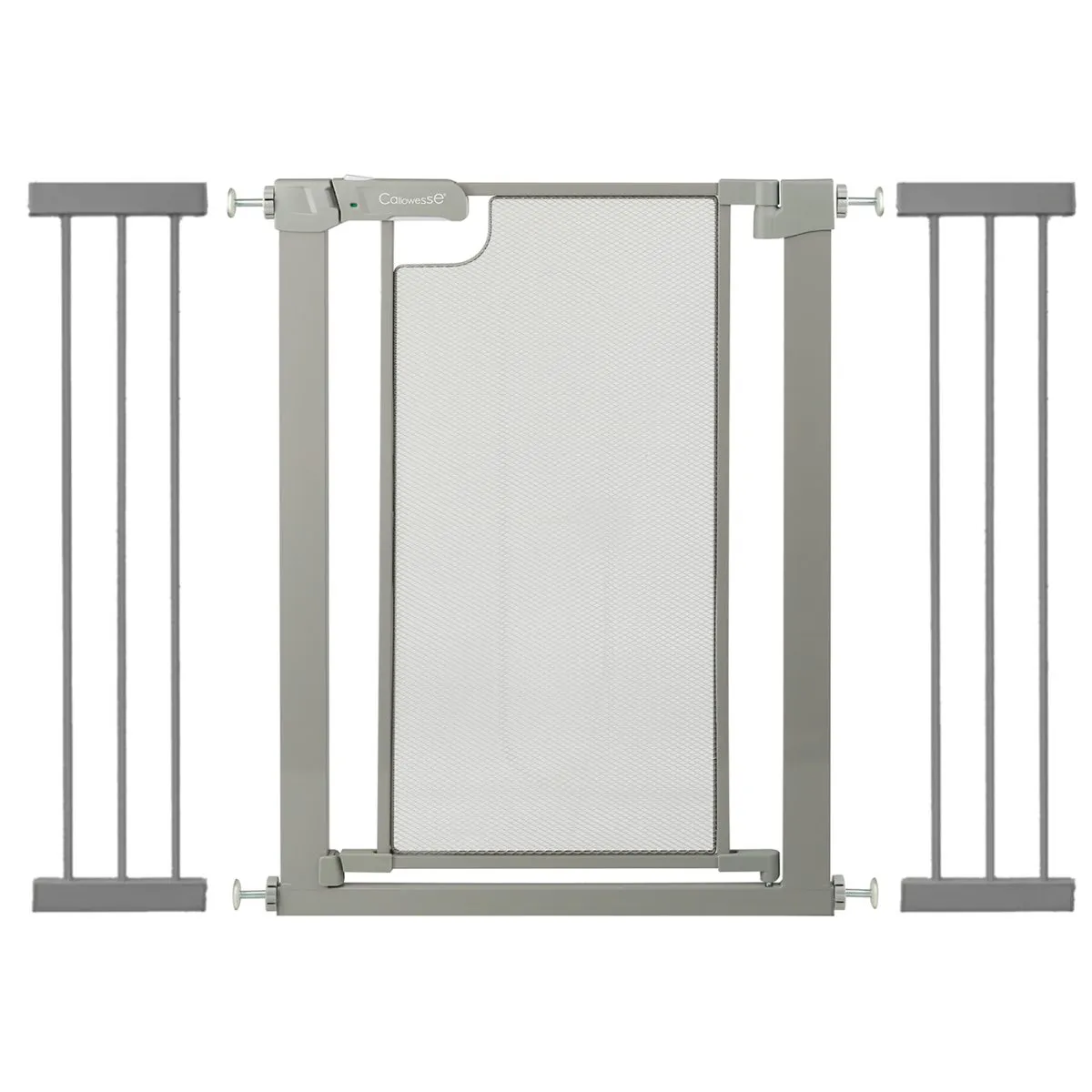 Callowesse Metal Mesh Safety Gate | 104-111cm x H76cm Bundle with 2x 21cm Extension Ash Grey