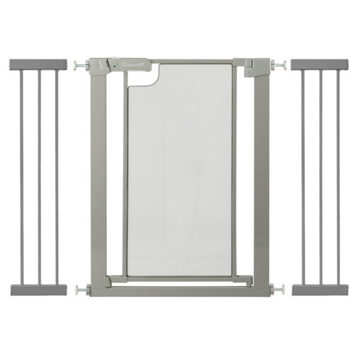 Callowesse Metal Mesh Safety Gate | 104-111cm x H76cm Bundle with 2x 21cm Extension Ash Grey