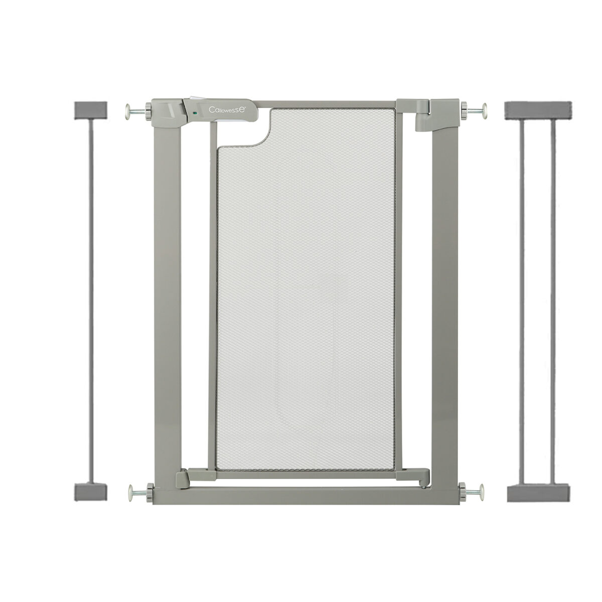 Callowesse Metal Mesh Safety Gate & Extensions Bundle | 83-90cm x H76cm | Includes 7cm & 14cm Extensions | Suitable for Doors & Stairs | Ash Grey