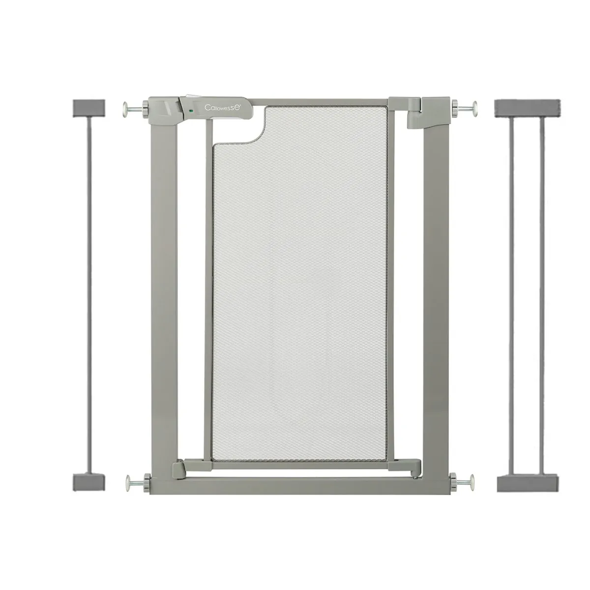 Callowesse Metal Mesh Safety Gate & Extensions Bundle | 83-90cm x H76cm | Includes 7cm & 14cm Extensions | Suitable for Doors & Stairs | Ash Grey