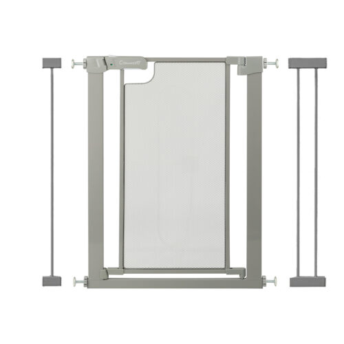 Callowesse Metal Mesh Safety Gate & Extensions Bundle | 83-90cm x H76cm | Includes 7cm & 14cm Extensions | Suitable for Doors & Stairs | Ash Grey