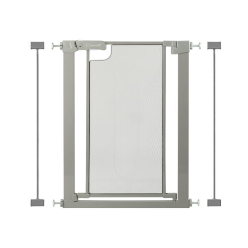 Callowesse Metal Mesh Safety Gate 76-83cm x H76cm Bundle including 2x 7cm Extension || Ash Grey