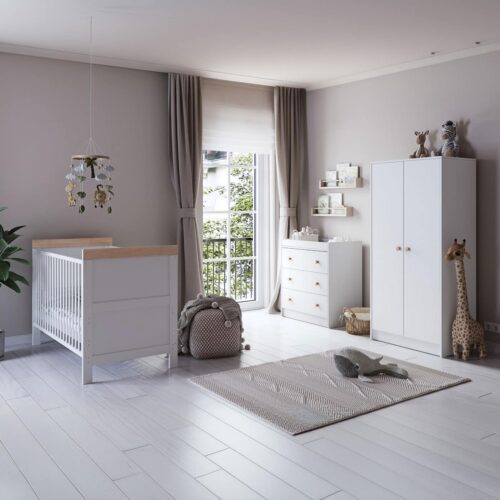 Little Acorns Grantham 3 Piece Nursery Furniture Room Set -  White