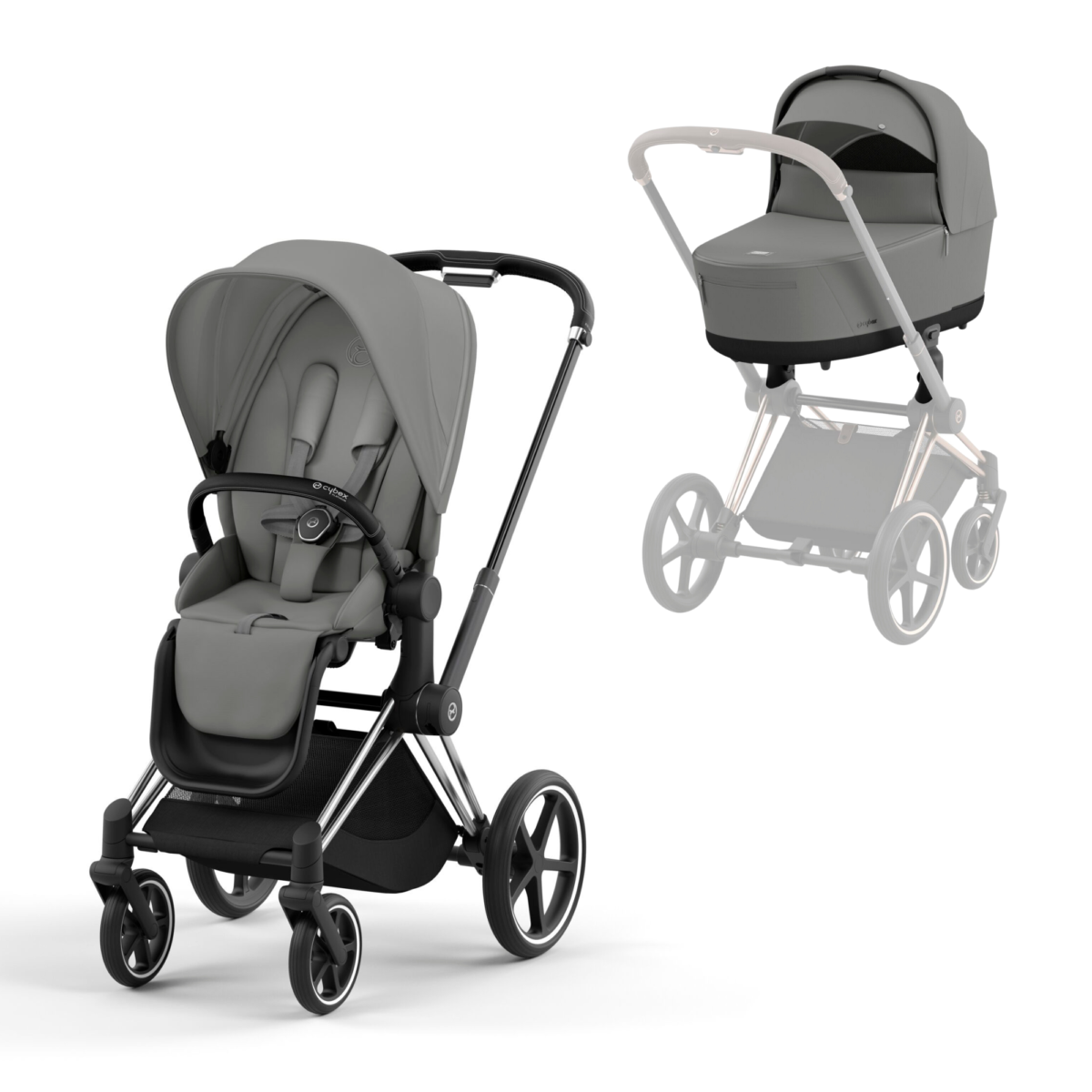 Cybex PRIAM Pushchair and Carrycot 2023 - Mirage Grey