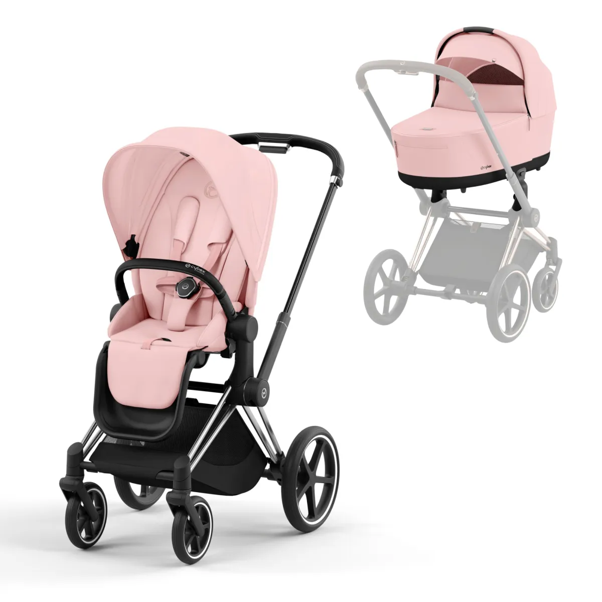 Cybex PRIAM Pushchair and Carrycot 2023 - Peach Pink
