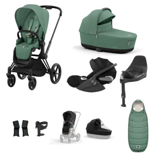 PRIAM Matt Black Black Frame Leaf Green