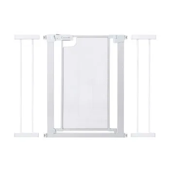 Callowesse Narrow Metal Mesh Child & Pet Pressure Fit Safety Gate | 90-97cm x H76cm Bundle including 2x 14cm Extension | Suitable for Doors and Stairs White
