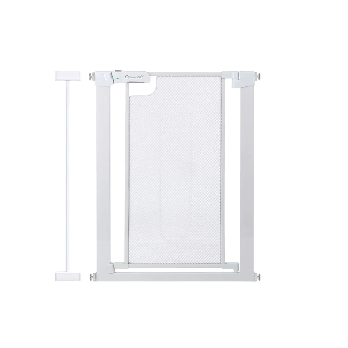 Callowesse Narrow Metal Mesh Child & Pet Safety Gate + 7cm Extension | 69-76cm x H76cm | Suitable for Doors & Stairs | Glacial White