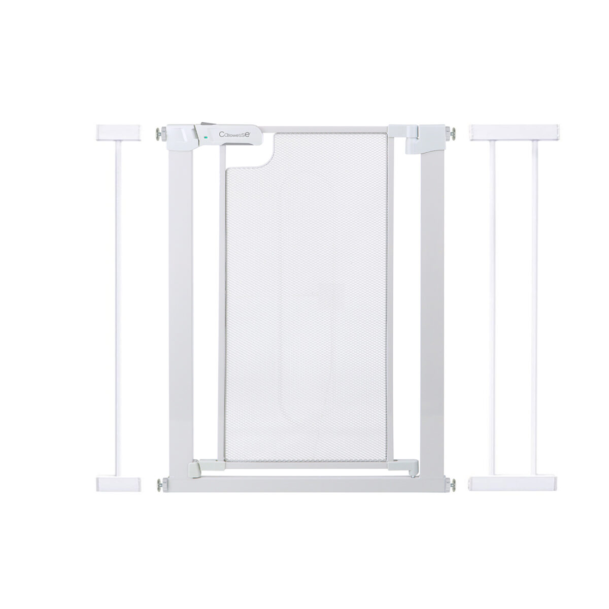Callowesse Metal Mesh Child Safety Gate Bundle + 7cm & 14cm Extensions - Glacial White