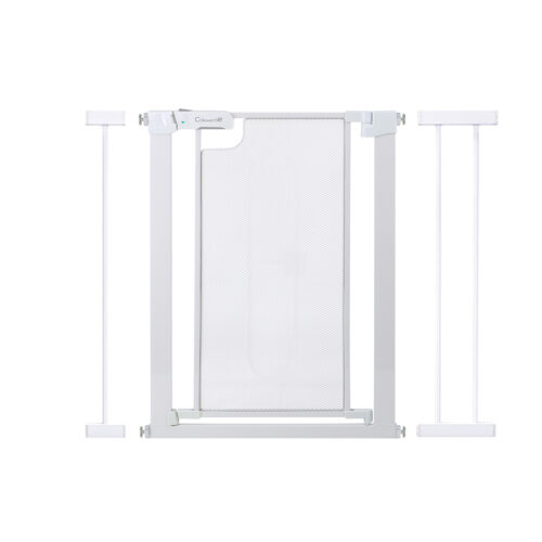 Callowesse Metal Mesh Child Safety Gate Bundle + 7cm & 14cm Extensions - Glacial White
