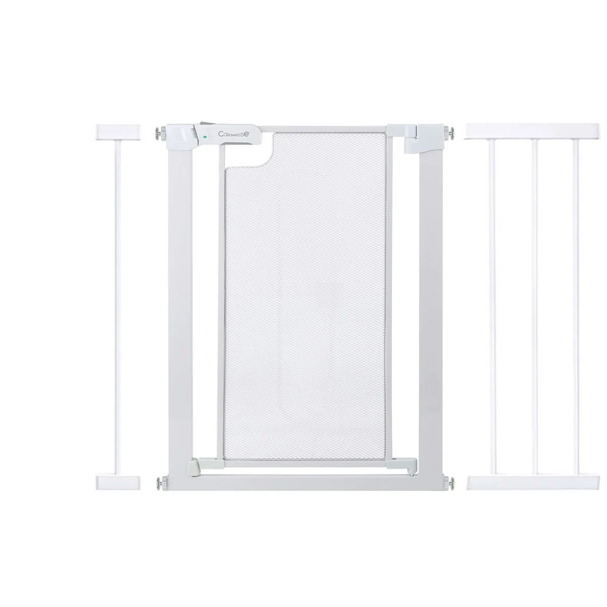 Callowesse Metal Mesh Baby Safety Gate + 7cm & 21cm Extension | 90-97cm x H76cm | Suitable for Doors & Stairs | Glacier White
