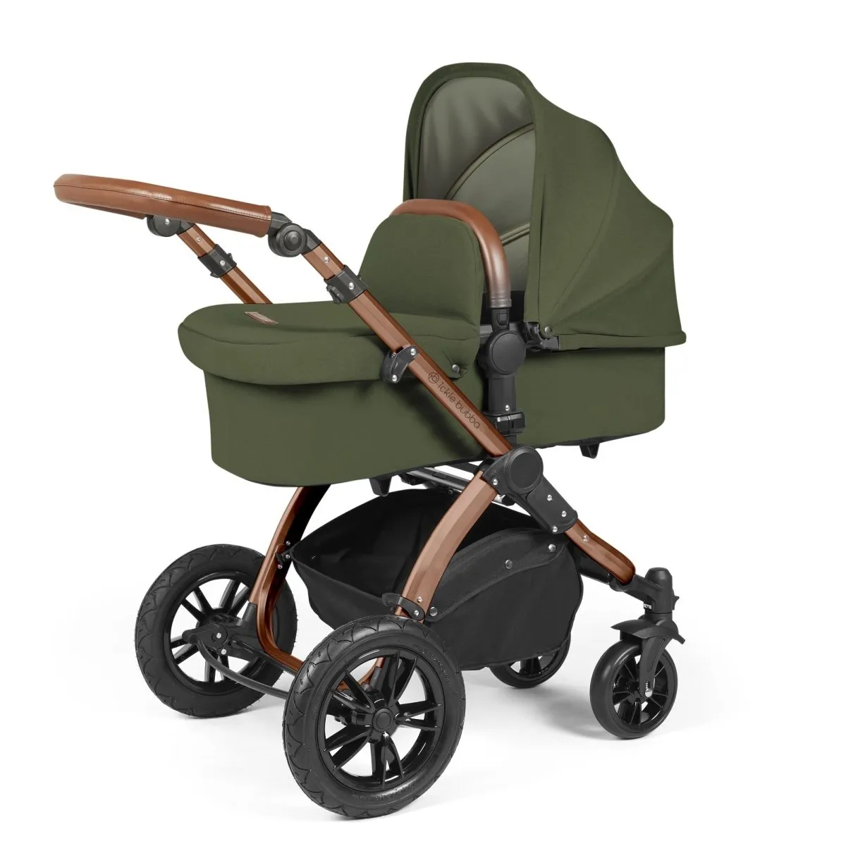Ickle Bubba Stomp Luxe 3in1 Travel System and ISOFIX Base - Woodland - Image 2