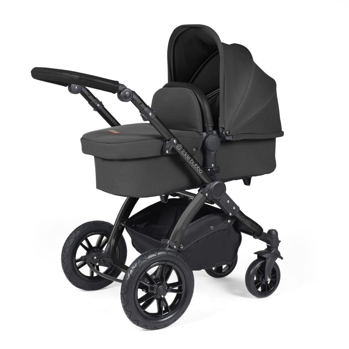 Ickle Bubba Stomp Luxe 3in1 Travel System and ISOFIX Base- Charcoal Grey - Image 2