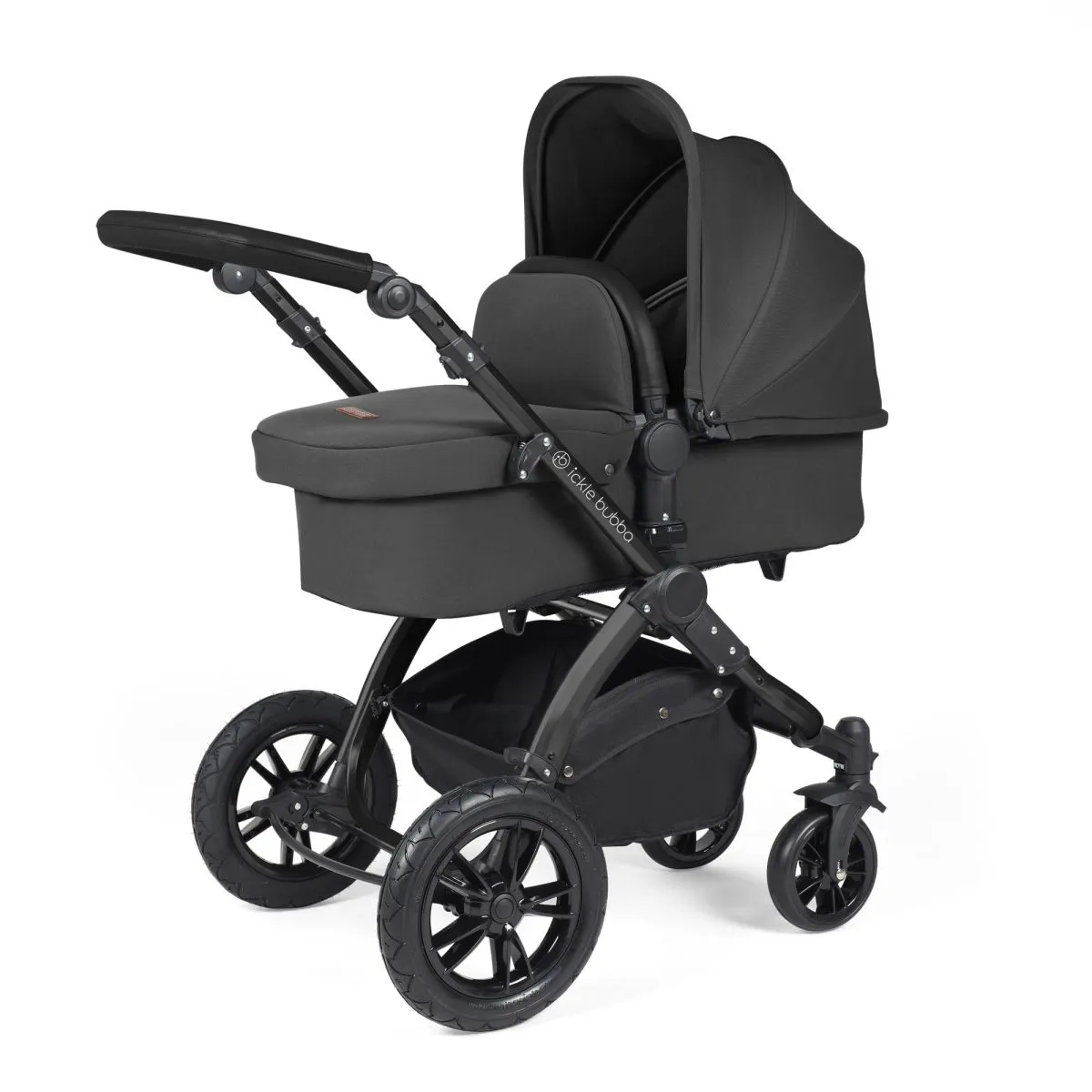 Ickle Bubba Stomp Luxe 3in1 Travel System and ISOFIX Base- Charcoal Grey - Image 2