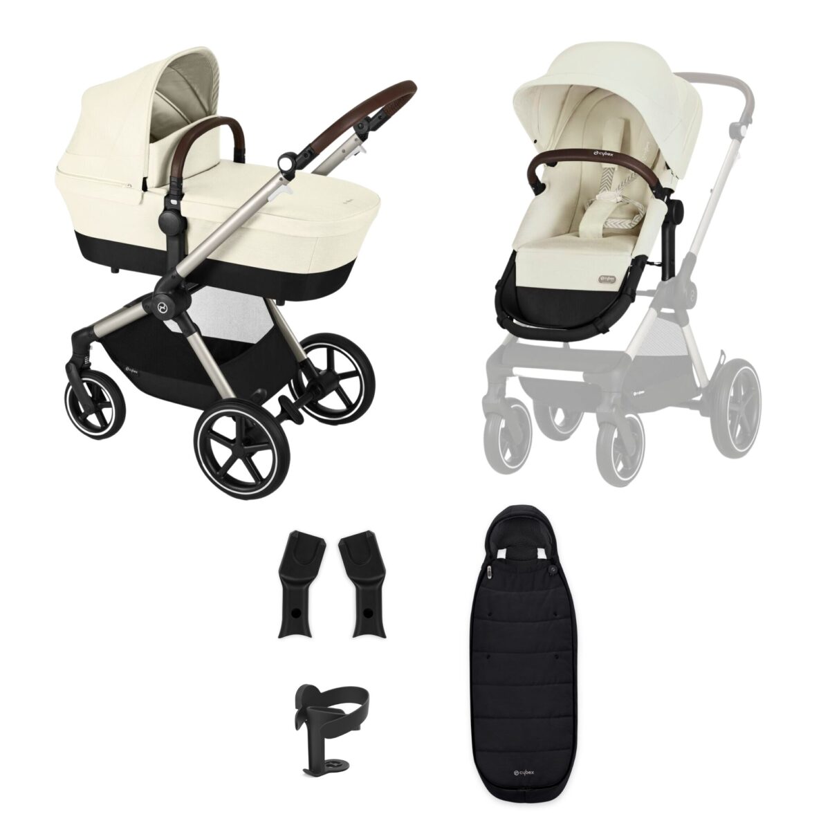 Cybex EOS Lux Pushchair & Carrycot Bundle | 2023 Edition | 7 Piece Bundle