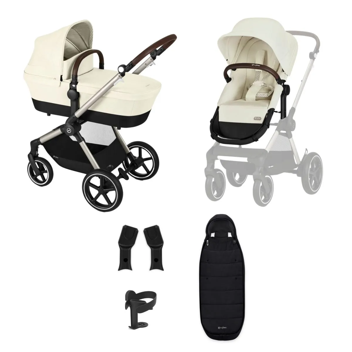 Cybex EOS Lux Pushchair & Carrycot Bundle | 2023 Edition | 7 Piece Bundle