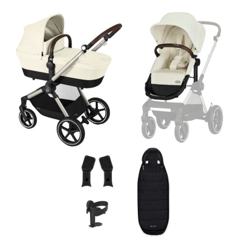 Cybex EOS Lux Pushchair & Carrycot Bundle | 2023 Edition | 7 Piece Bundle