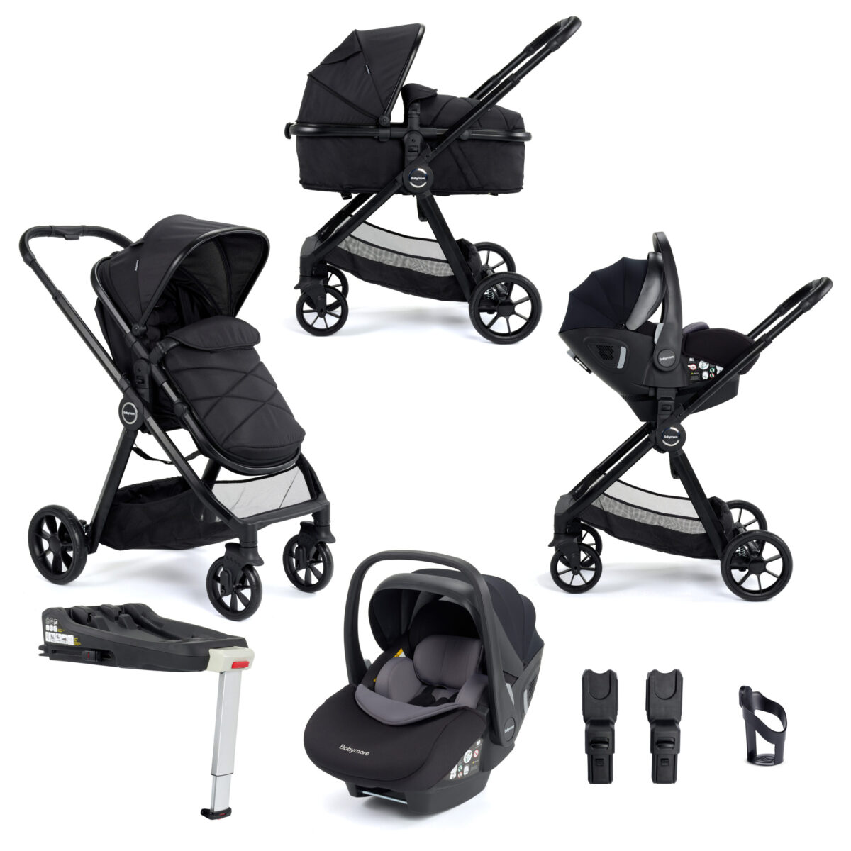 Mimi Travel System Pecan i-Size Car Seat with ISOFIX Base BLACK-1