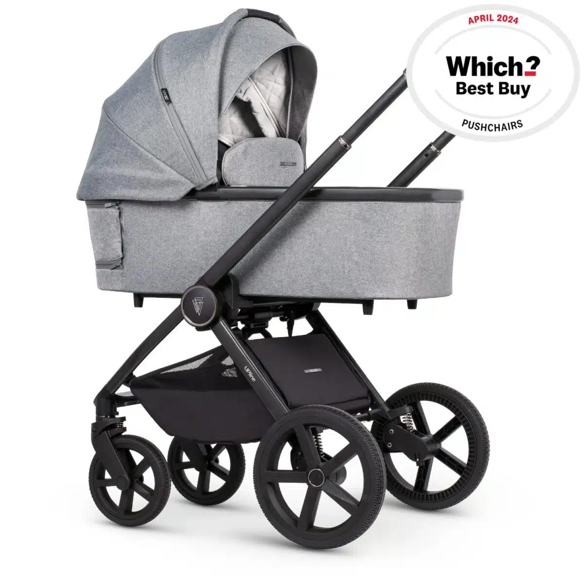 Venicci Upline 2-in-1 Pushchair & Carrycot with Accessories - Classic Grey | 9 Piece Bundle - Image 2