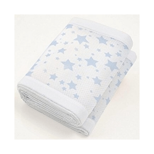 BreathableBaby Four-Sided Mesh Cot Liner - Twinkle Blue Stars