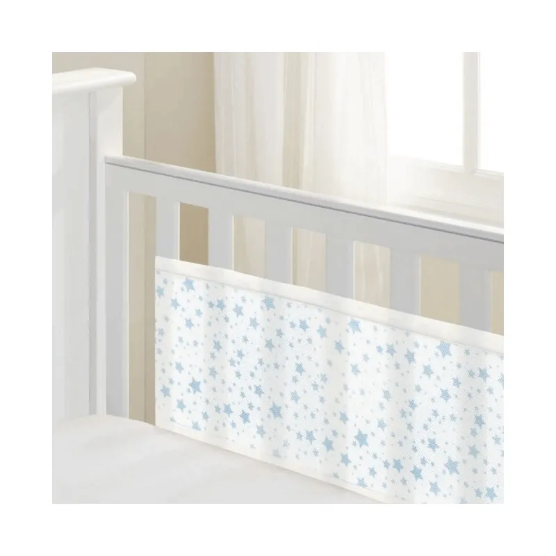 BreathableBaby Four-Sided Mesh Cot Liner - Twinkle Blue Stars - Image 2
