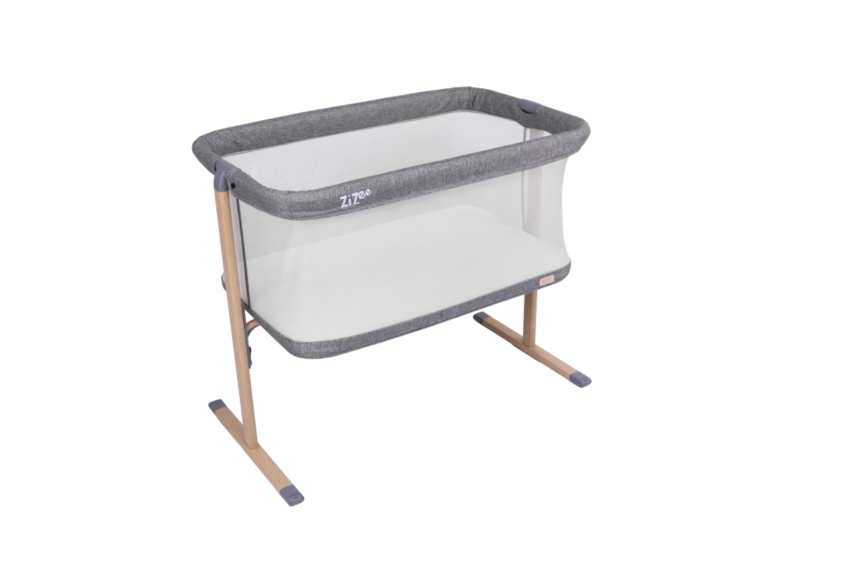 Tutti Bambini ZiZee Breathable Rocking Crib - Oak & Charcoal