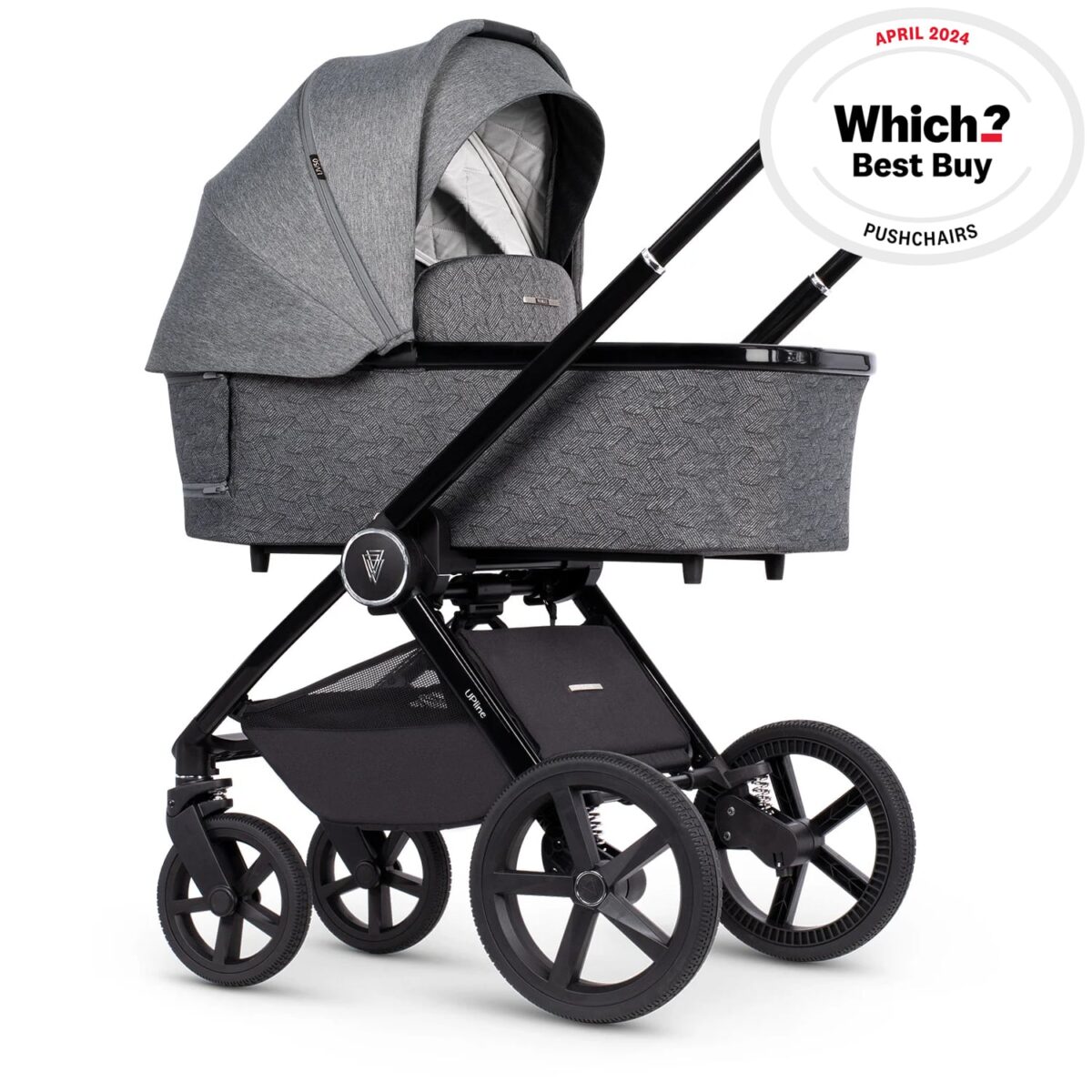 Venicci Upline 3 in 1 Travel System with i-Size Car Seat & Base - Slate Grey - Image 2