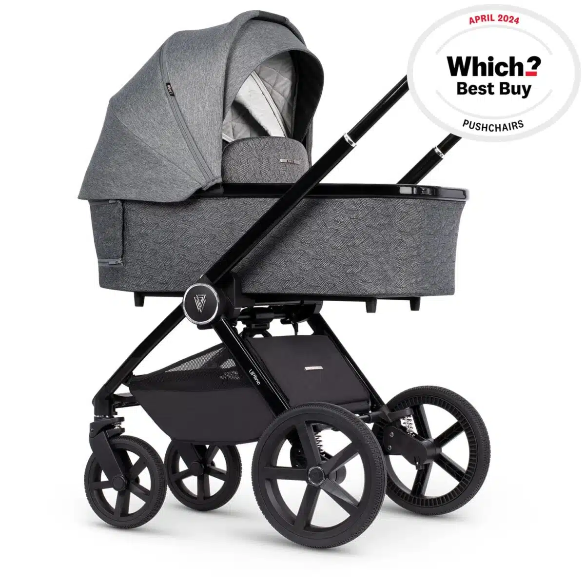 Venicci Upline 3 in 1 Travel System with i-Size Car Seat & Base - Slate Grey - Image 2