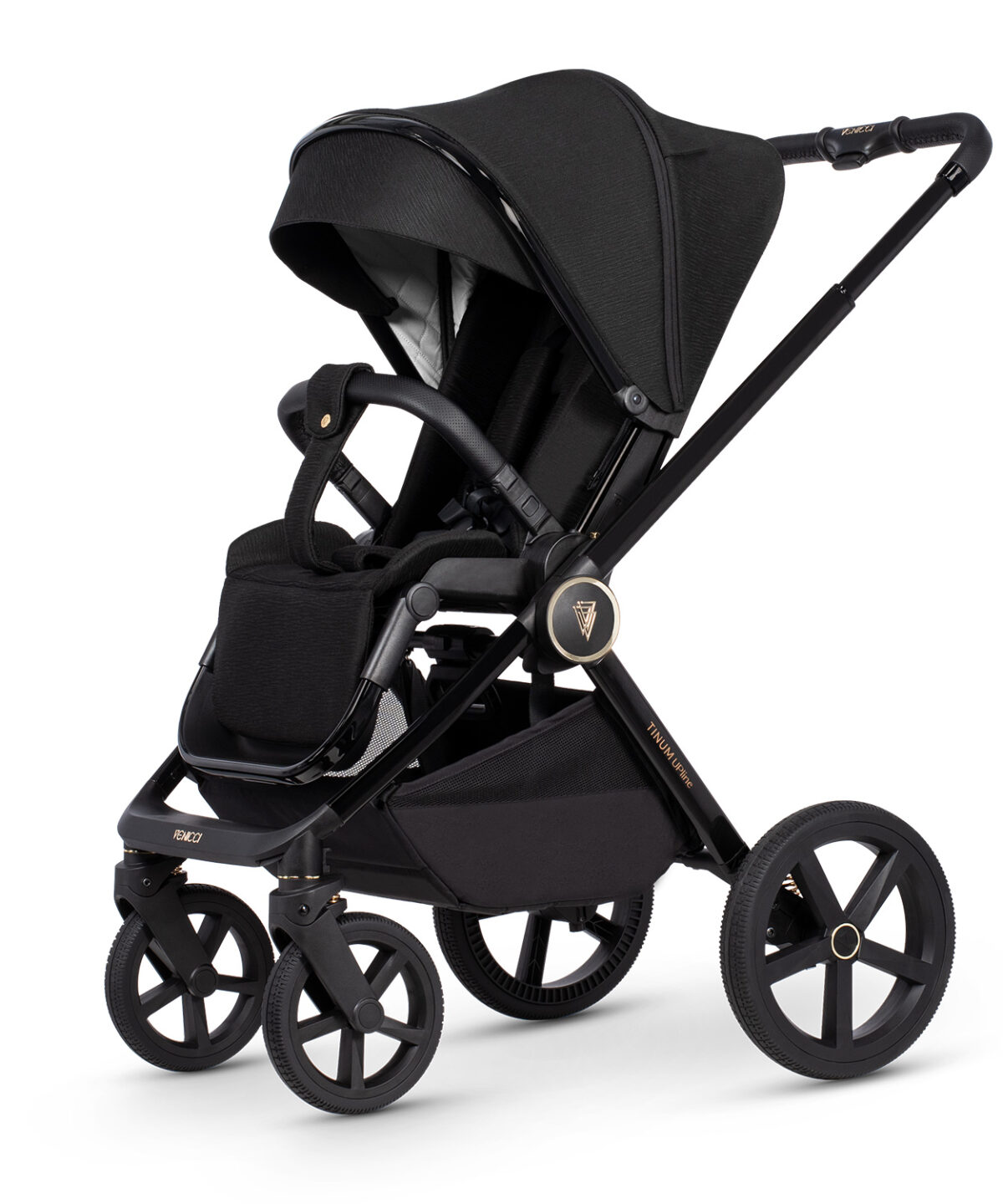Venicci Upline 3 in 1 Travel System with Car Seat & ISOFIX Base - All Black - Image 6