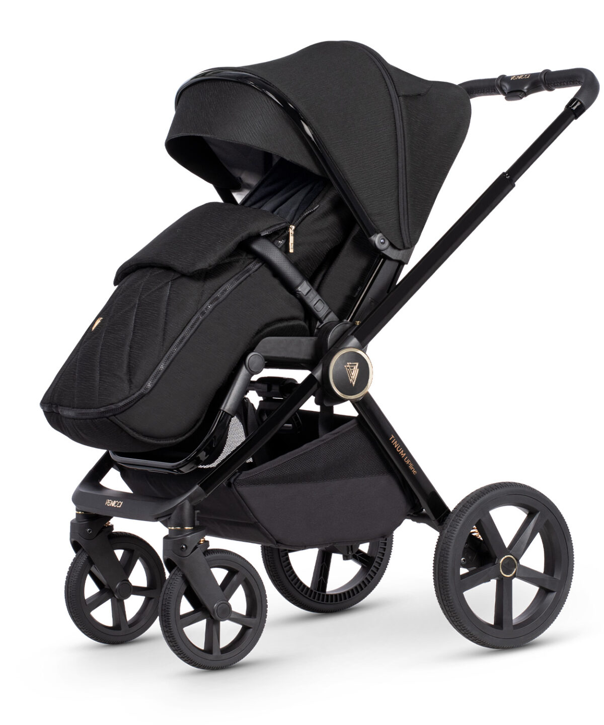 Venicci Upline 3 in 1 Travel System with Car Seat & ISOFIX Base - All Black - Image 7