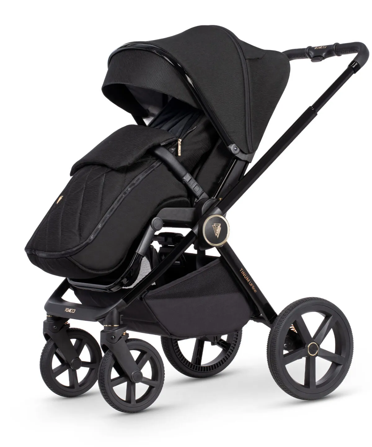 Venicci Upline 3 in 1 Travel System with Car Seat & ISOFIX Base - All Black - Image 7