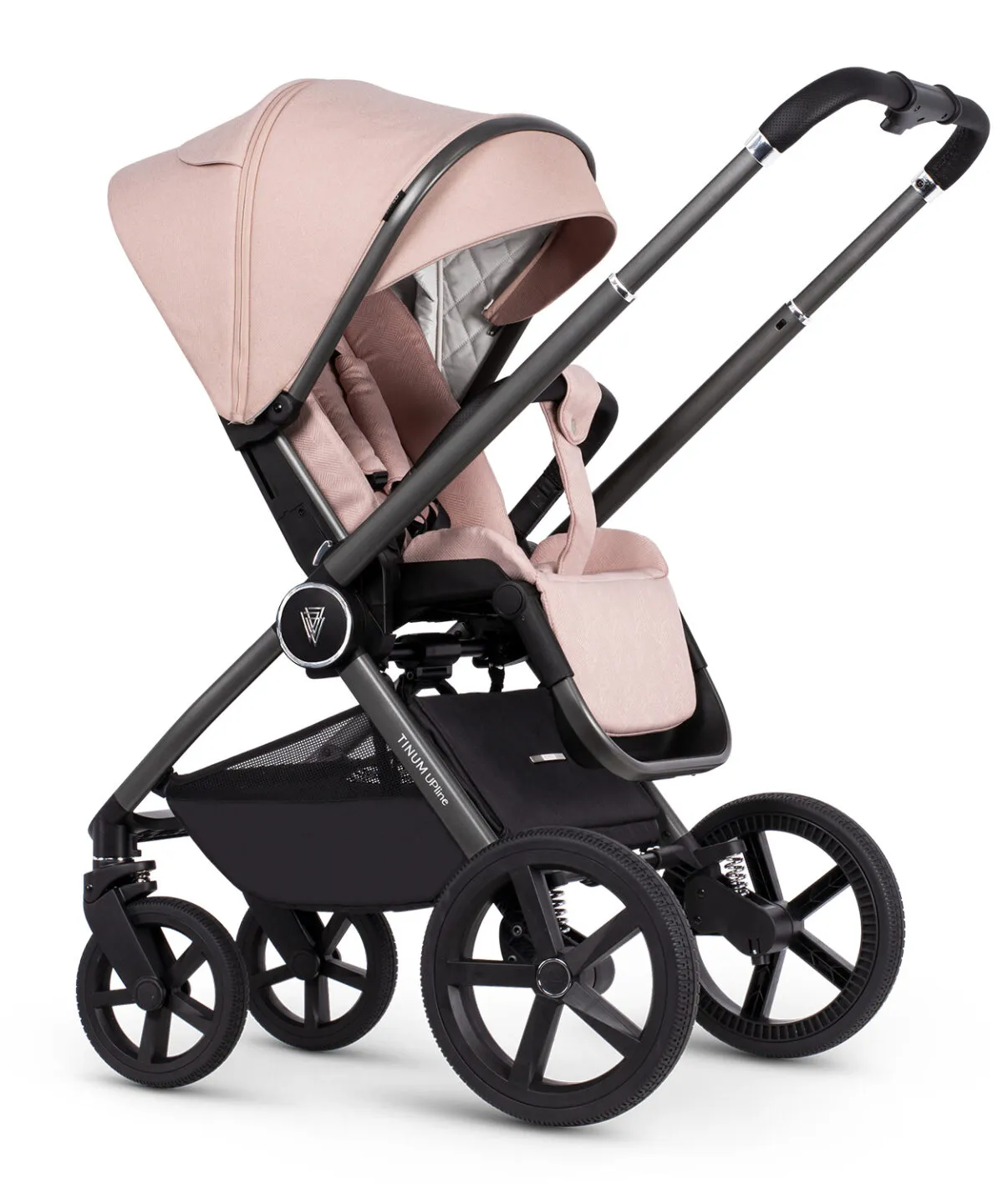 Venicci Upline 3-in-1 Travel System with i-Size Car Seat And ISOFIX Base – Misty Rose - Image 3