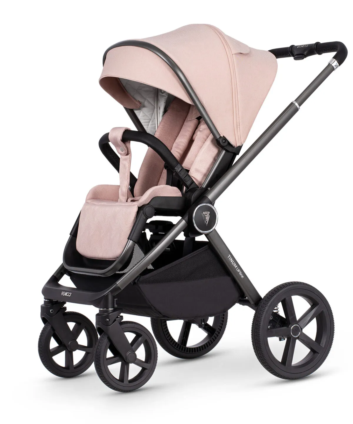 Venicci Upline 3-in-1 Travel System with i-Size Car Seat And ISOFIX Base – Misty Rose - Image 5