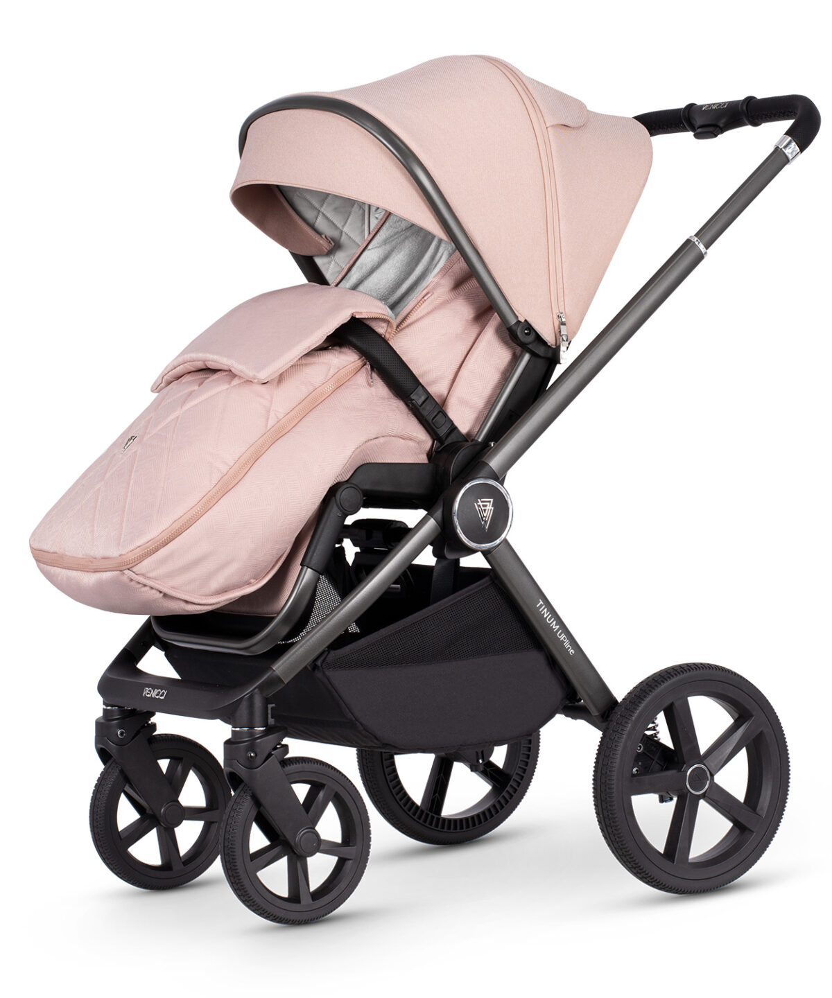 Venicci Upline 3-in-1 Travel System with i-Size Car Seat And ISOFIX Base – Misty Rose - Image 6